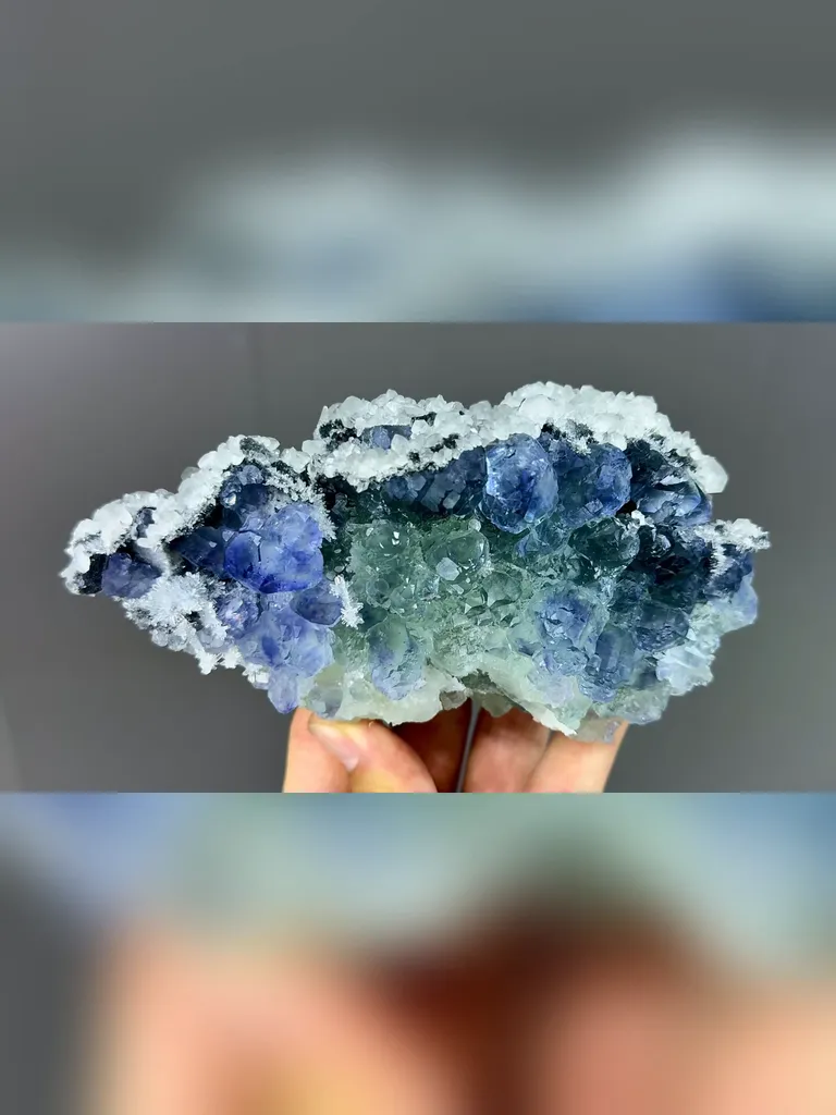 Natural Blue Green Phantom Fluorite comes from Fujian,China 150*80*45MM - image 5