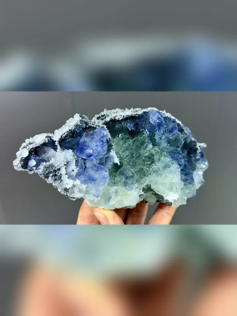 Natural Blue Green Phantom Fluorite comes from Fujian,China 150*80*45MM - image 4