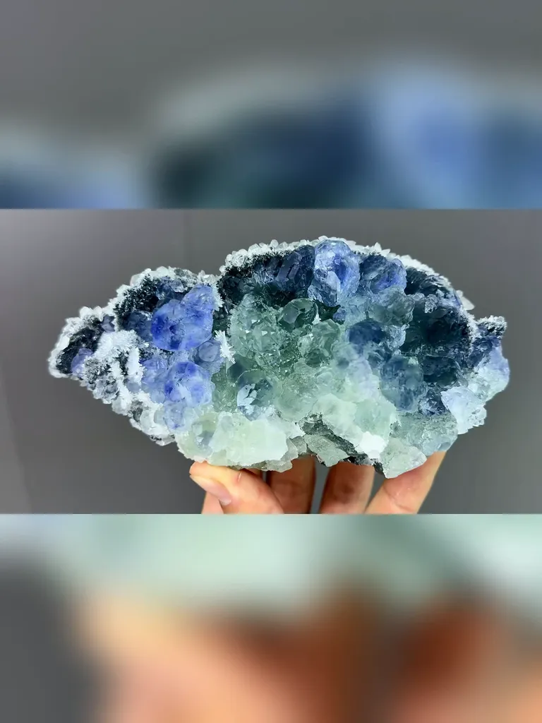 Natural Blue Green Phantom Fluorite comes from Fujian,China 150*80*45MM - image 3