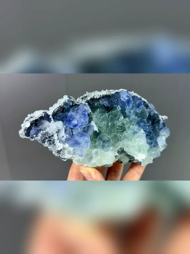 Natural Blue Green Phantom Fluorite comes from Fujian,China 150*80*45MM - image 2