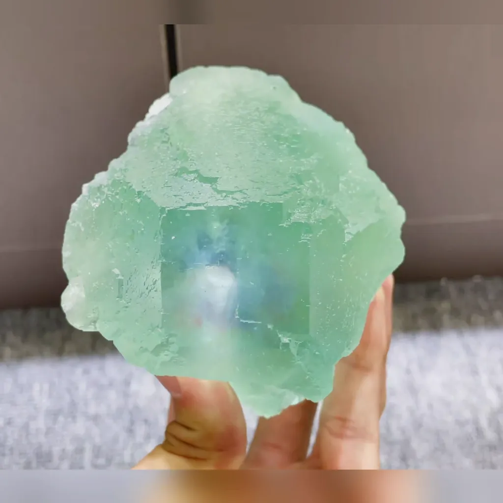 Natural Blue Green Phantom Fluorite comes from Fujian,China 90*95*80MM - image 3