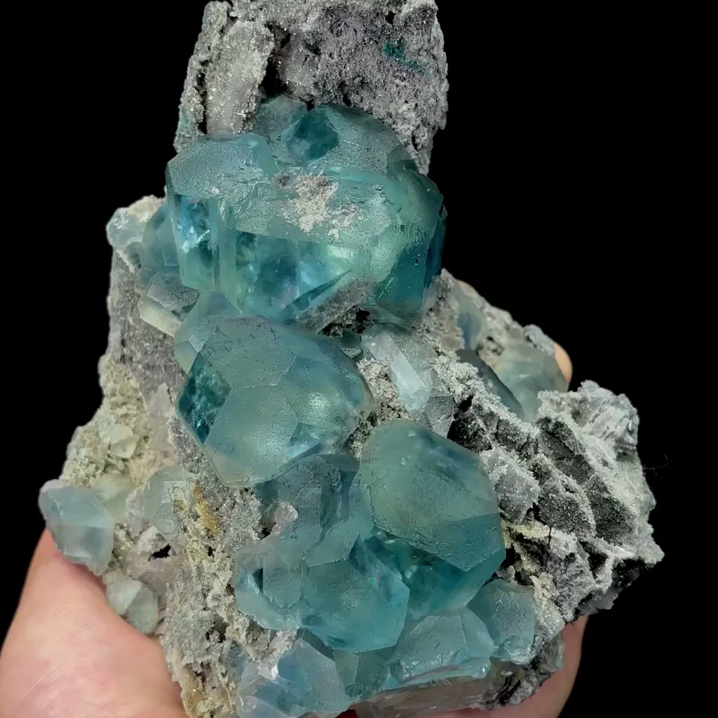 Natural Blue Green Spherical Fluorite Mineral Specimen,High Quality Specimen,FUJIAN,CHINA(135*110*70mm) image