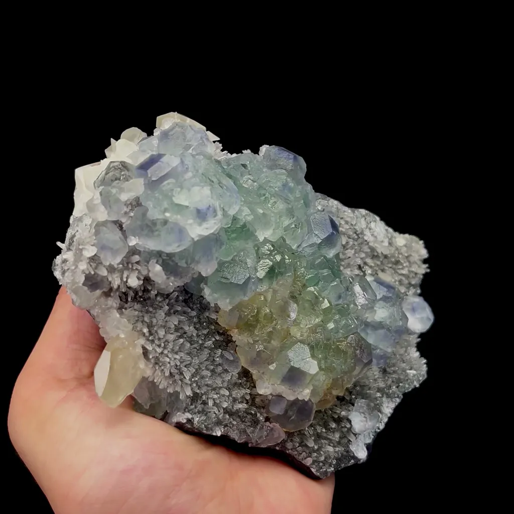 Natural Blue Green Stepped Fluorite and Calcite Mineral Specimen,High Quality Specimen,FUJIAN,CHINA(150*90*56mm) - image 2