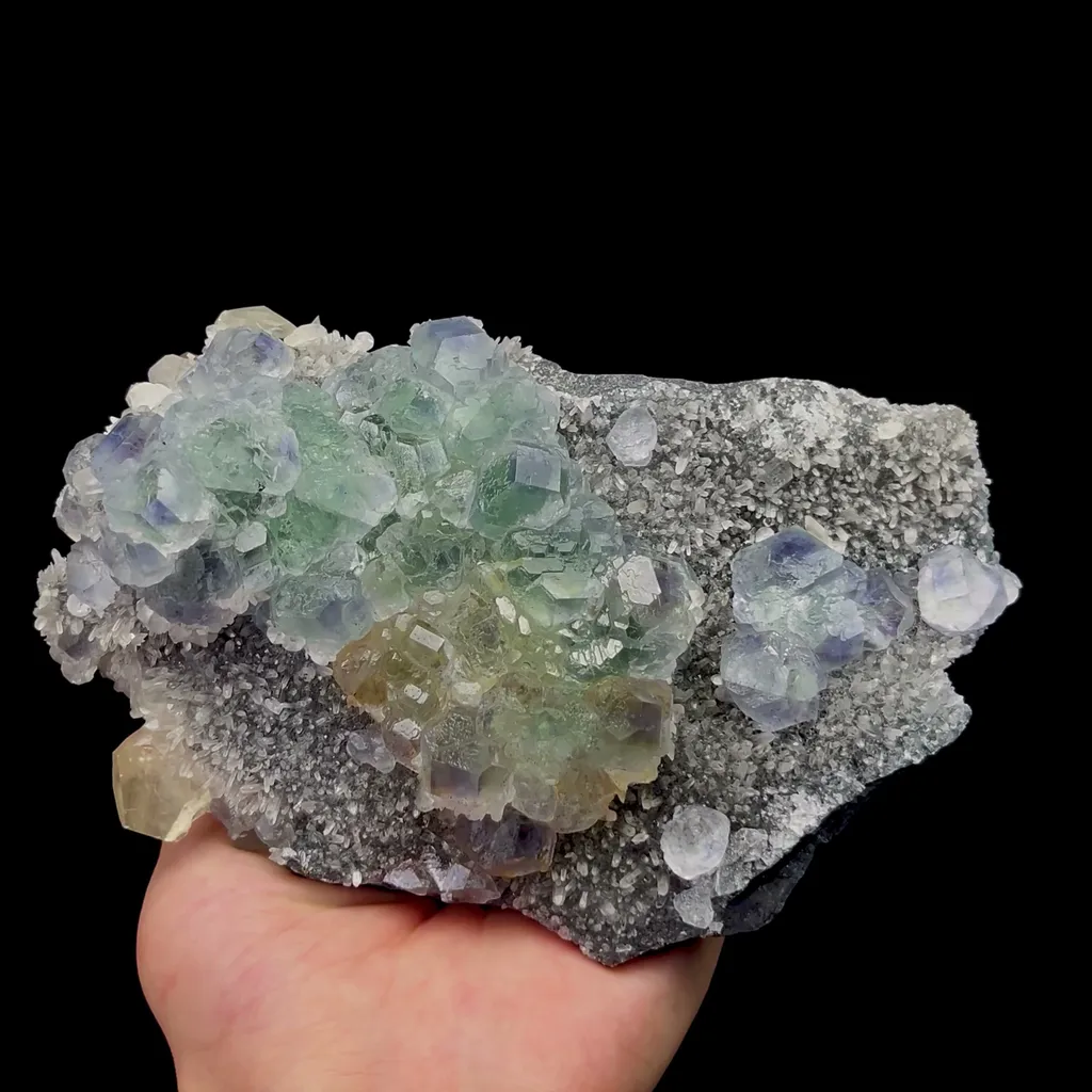 Natural Blue Green Stepped Fluorite and Calcite Mineral Specimen,High Quality Specimen,FUJIAN,CHINA(150*90*56mm) - image 4
