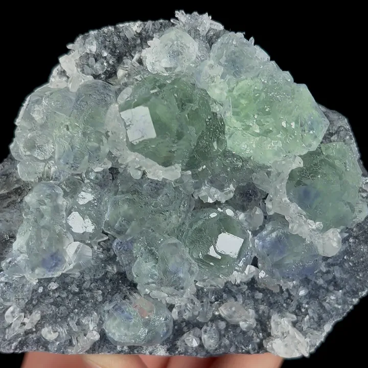 Natural Blue Heart Fluorite and Calcite, Mineral Specimen:Fujian,China (105*80*50MM) - image 4