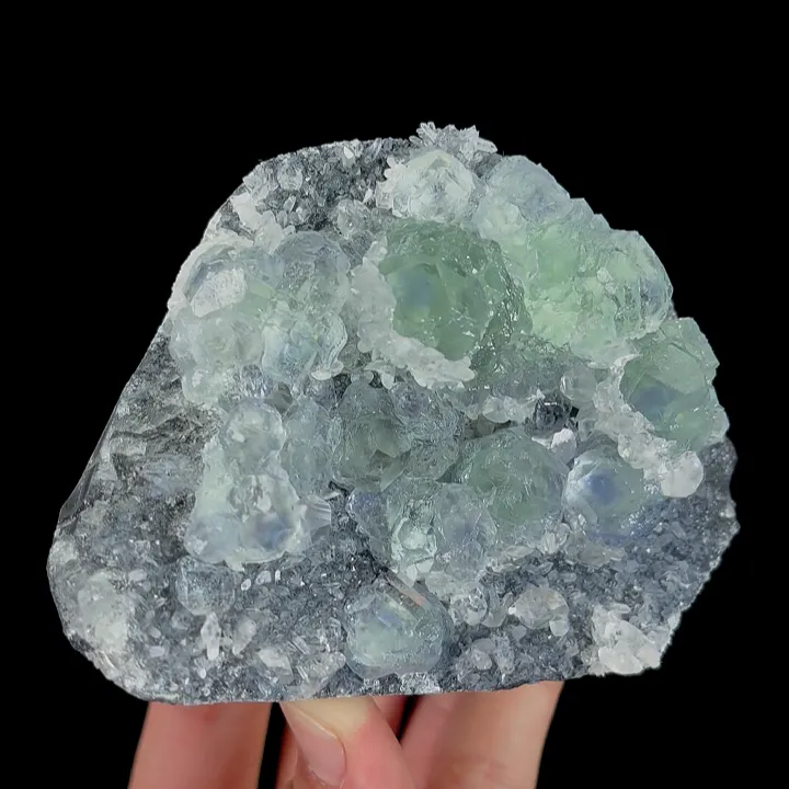 Natural Blue Heart Fluorite and Calcite, Mineral Specimen:Fujian,China (105*80*50MM) - image 3