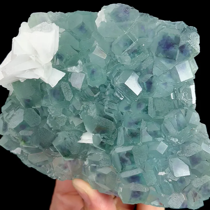 Natural Blue Heart Fluorite and Calcite, Mineral Specimen:Fujian,China (125*95*30MM) - image 3