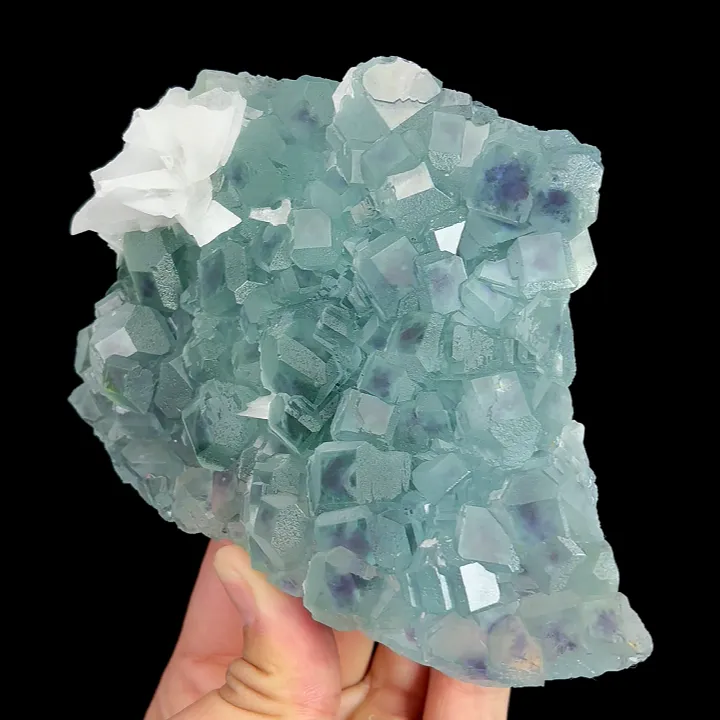 Natural Blue Heart Fluorite and Calcite, Mineral Specimen:Fujian,China (125*95*30MM) image
