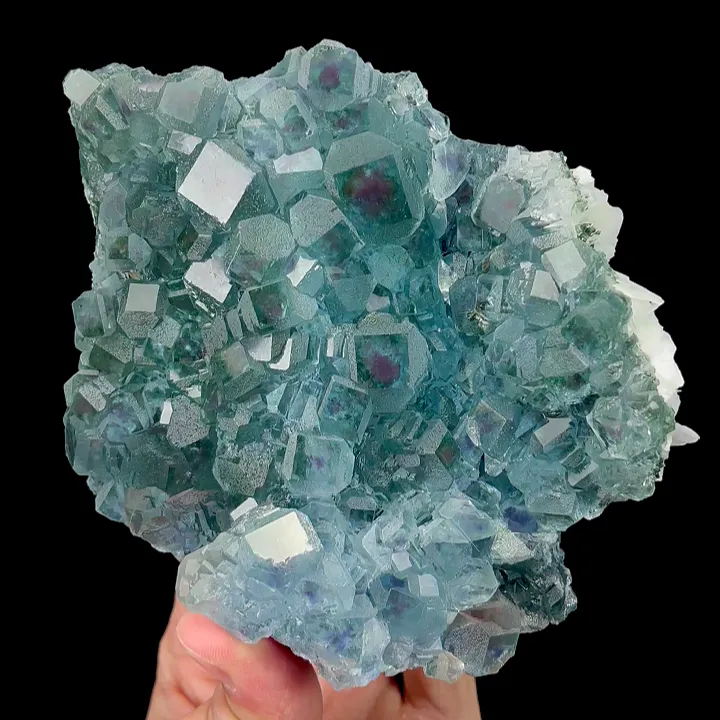 Natural Blue Heart Fluorite and Calcite, Mineral Specimen:Fujian,China (130*115*50MM) image