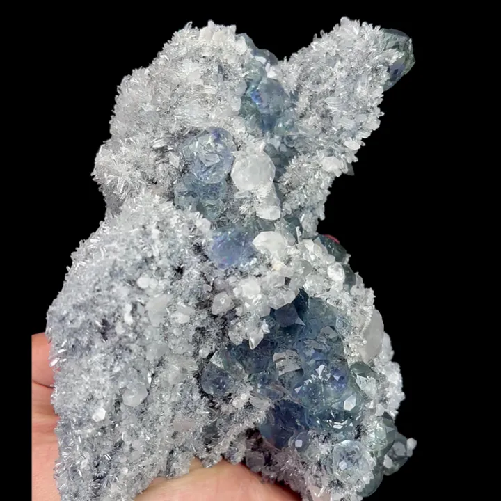 Natural Blue Heart Fluorite and Calcite, Mineral Specimen:Fujian,China (140*140*70MM) - image 2