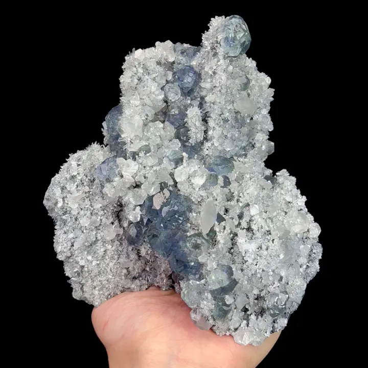 Natural Blue Heart Fluorite and Calcite, Mineral Specimen:Fujian,China (140*140*70MM) image