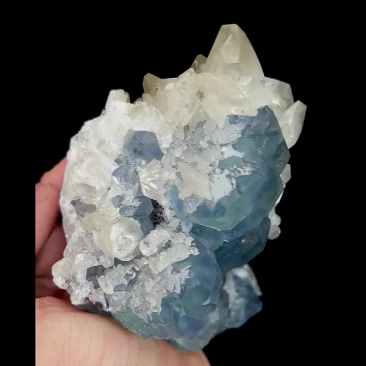 Natural Blue Heart Fluorite and Calcite, Mineral Specimen:Fujian,China (145*90*80MM) - image 2