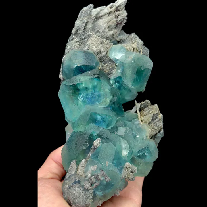 Natural Blue Heart Fluorite and Calcite, Mineral Specimen:Fujian,China (90*160*45MM) - image 4