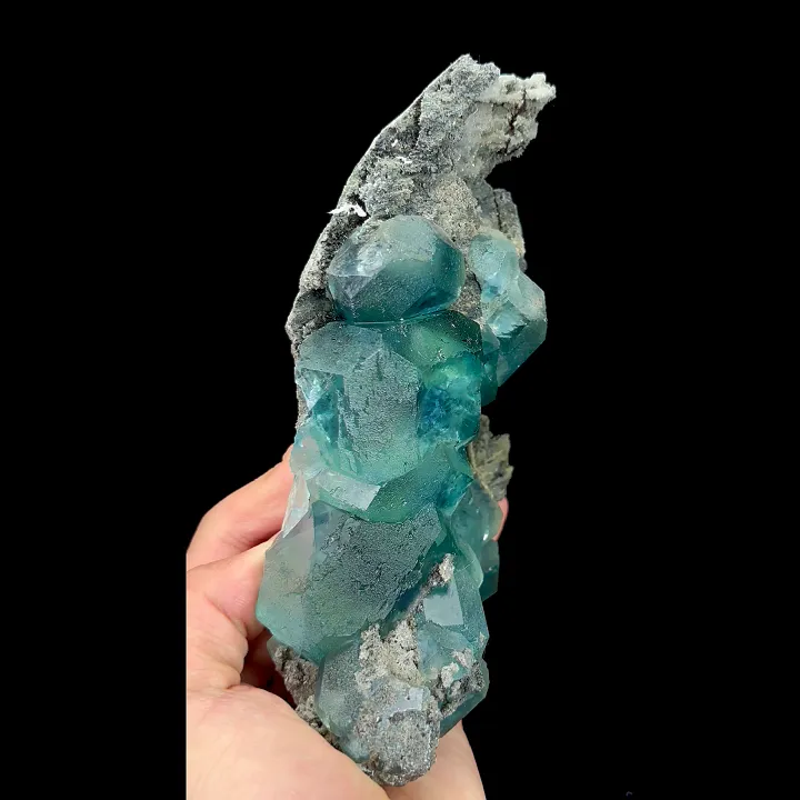 Natural Blue Heart Fluorite and Calcite, Mineral Specimen:Fujian,China (90*160*45MM) - image 3