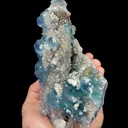 Natural Blue Heart Fluorite and Quartz Cluster, Mineral Specimen:Fujian,China (120*155*80MM) - image 4