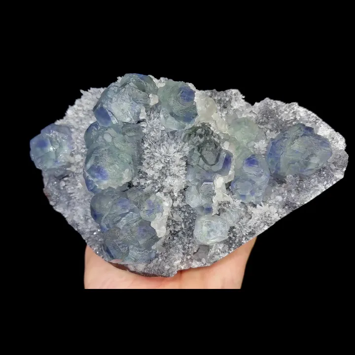 Natural Blue Heart Fluorite and Quartz, Mineral Specimen:Fujian,China (180*110*75MM) - image 4