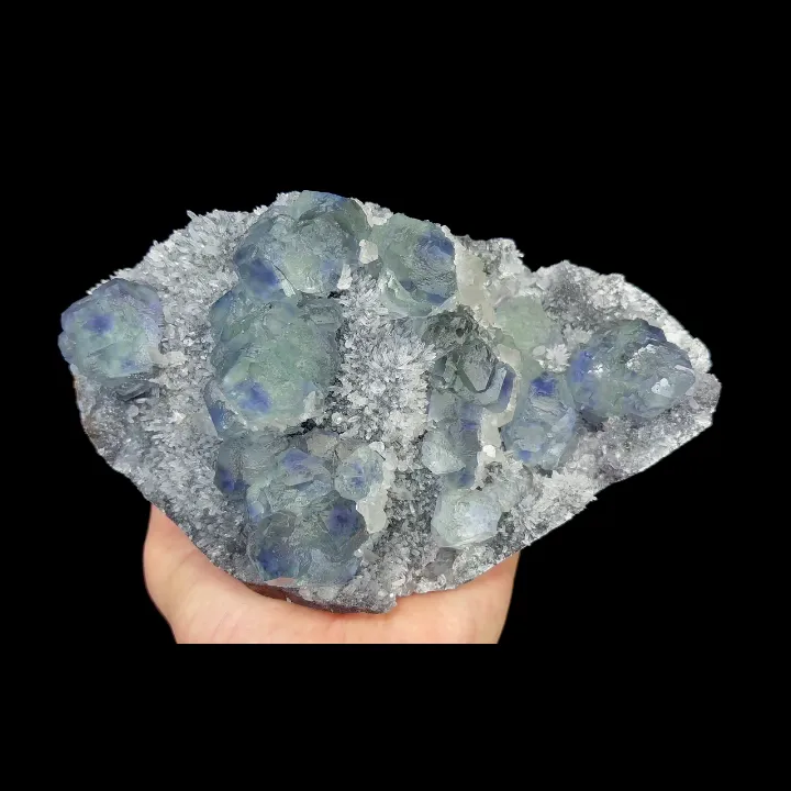 Natural Blue Heart Fluorite and Quartz, Mineral Specimen:Fujian,China (180*110*75MM) - image 6