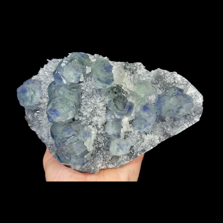 Natural Blue Heart Fluorite and Quartz, Mineral Specimen:Fujian,China (180*110*75MM) image
