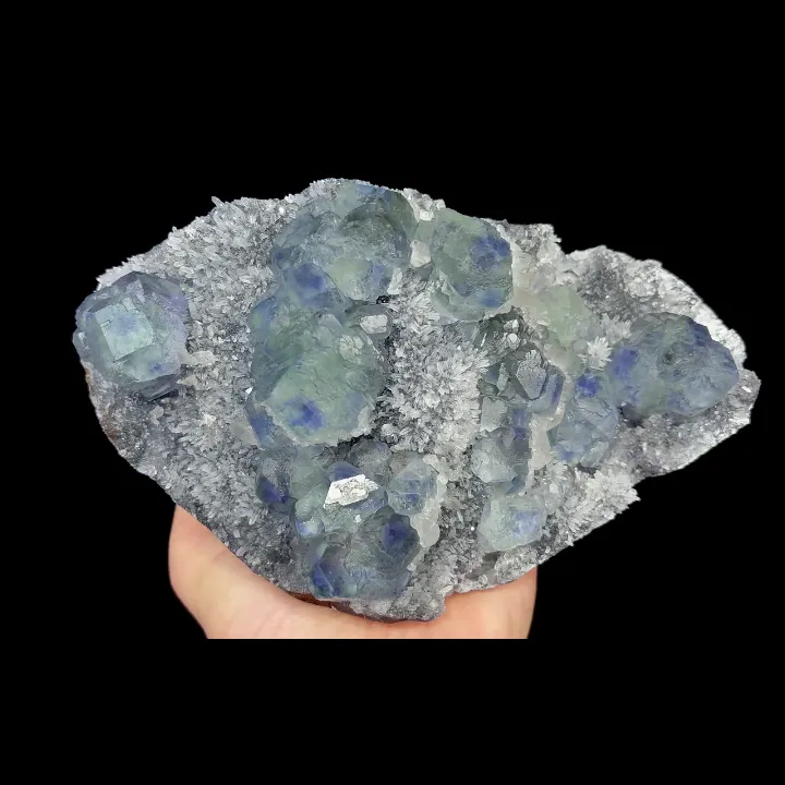 Natural Blue Heart Fluorite and Quartz, Mineral Specimen:Fujian,China (180*110*75MM) - image 5