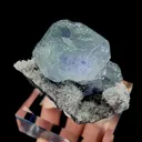 Natural Blue Heart Fluorite and Quartz, Mineral Specimen:Fujian,China (85*50*50MM) - image 1