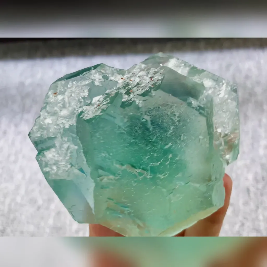 Natural Blue Heart Fluorite comes from Fujian,China 100*95*55MM - image 5