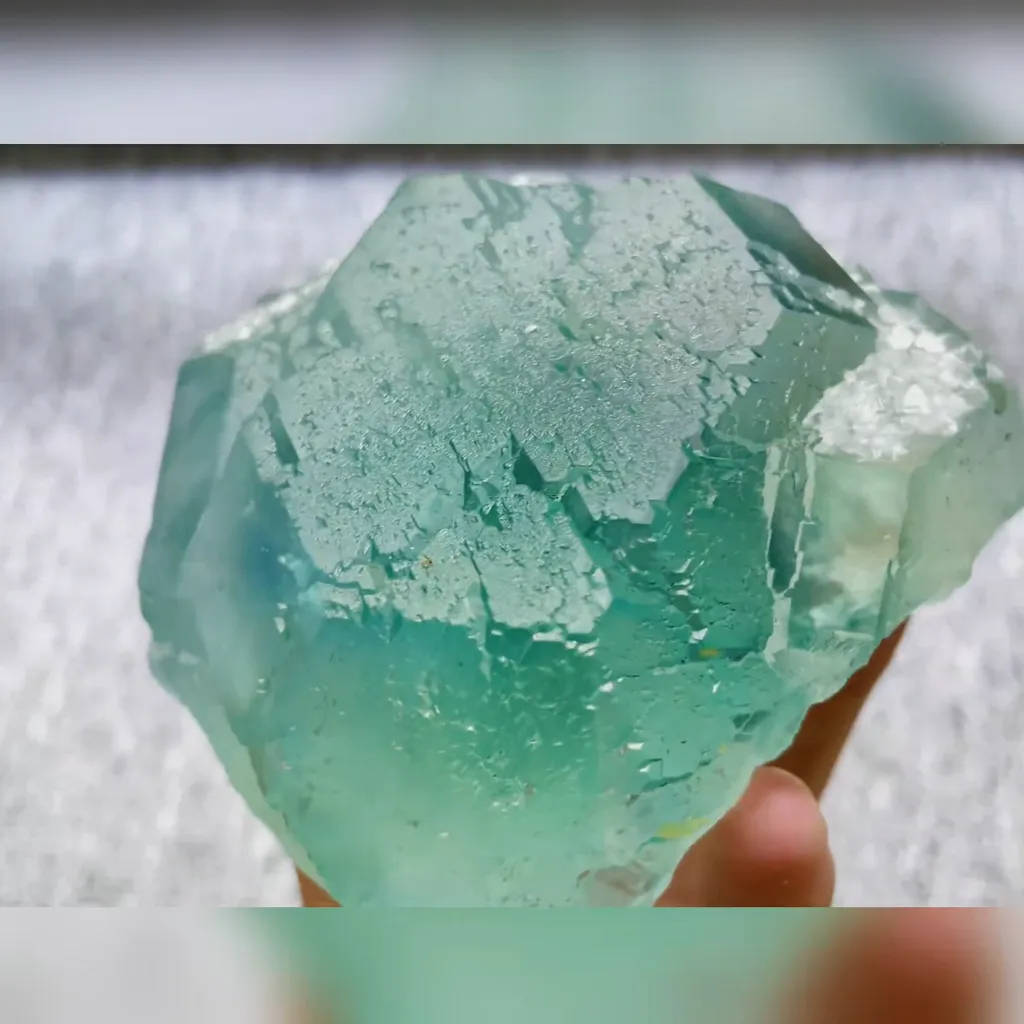 Natural Blue Heart Fluorite comes from Fujian,China 100*95*55MM - image 3