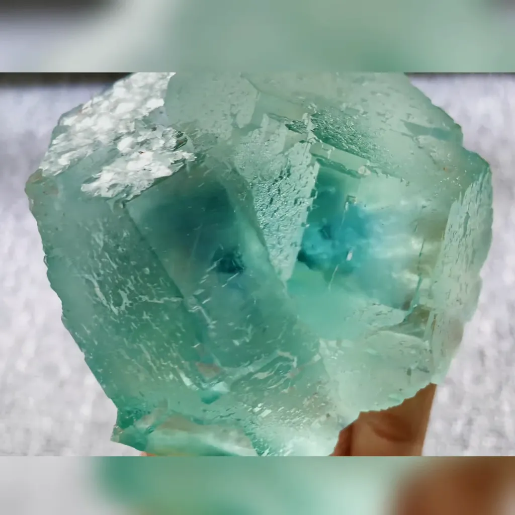 Natural Blue Heart Fluorite comes from Fujian,China 100*95*55MM - image 4