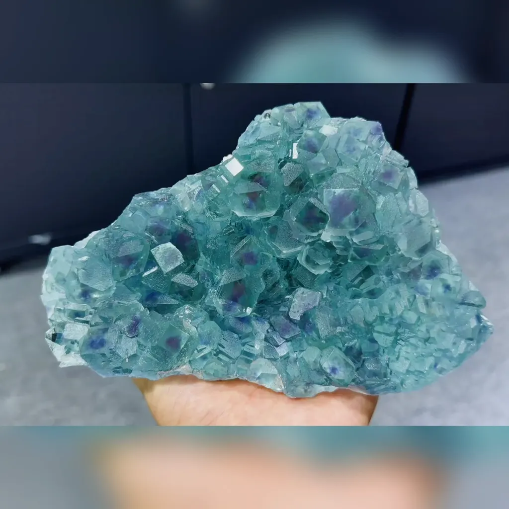 Natural Blue Heart Fluorite comes from Fujian,China 170*110*40MM image