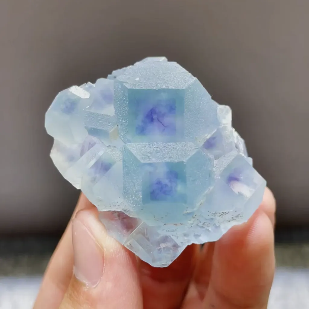 Natural Blue Heart Fluorite comes from Fujian,China 35*45*20MM image