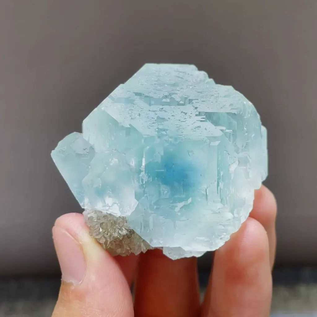 Natural Blue Heart Fluorite comes from Fujian,China 40*50*30MM - image 3