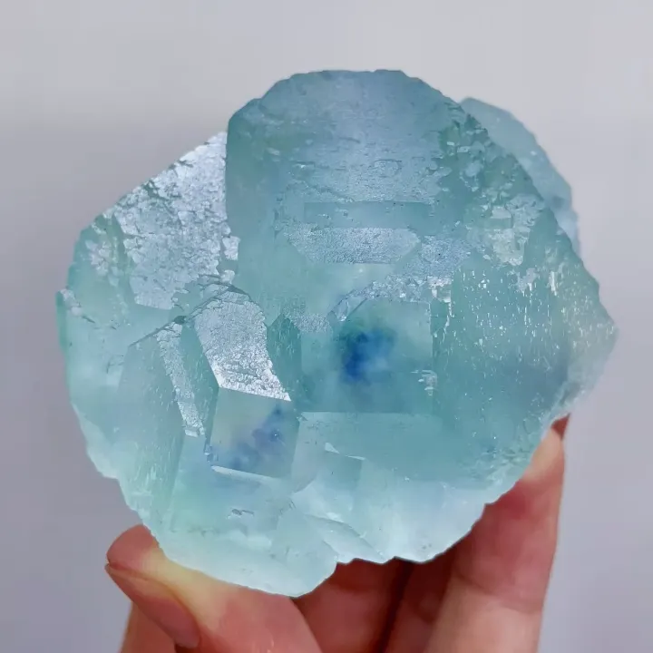 Natural Blue Heart Fluorite comes from Fujian,China 80*60*45MM - image 4