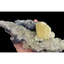 Natural Blue Heart Fluorite with Yellow Calcite and Quartz Cluster, Mineral Specimen:Fujian,China (190*115*80MM) - image 4