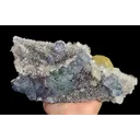 Natural Blue Heart Fluorite with Yellow Calcite and Quartz Cluster, Mineral Specimen:Fujian,China (190*115*80MM) - image 1