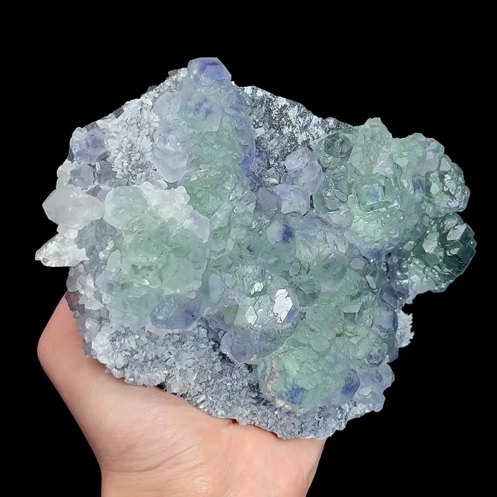 Natural Blue Hearted Fluorite and Quartz, Mineral Specimen:Fujian,China (170*110*50MM) - image 3