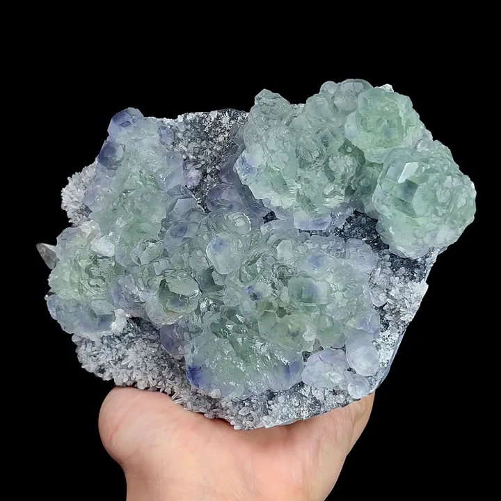 Natural Blue Hearted Fluorite and Quartz, Mineral Specimen:Fujian,China (170*110*50MM) - image 2
