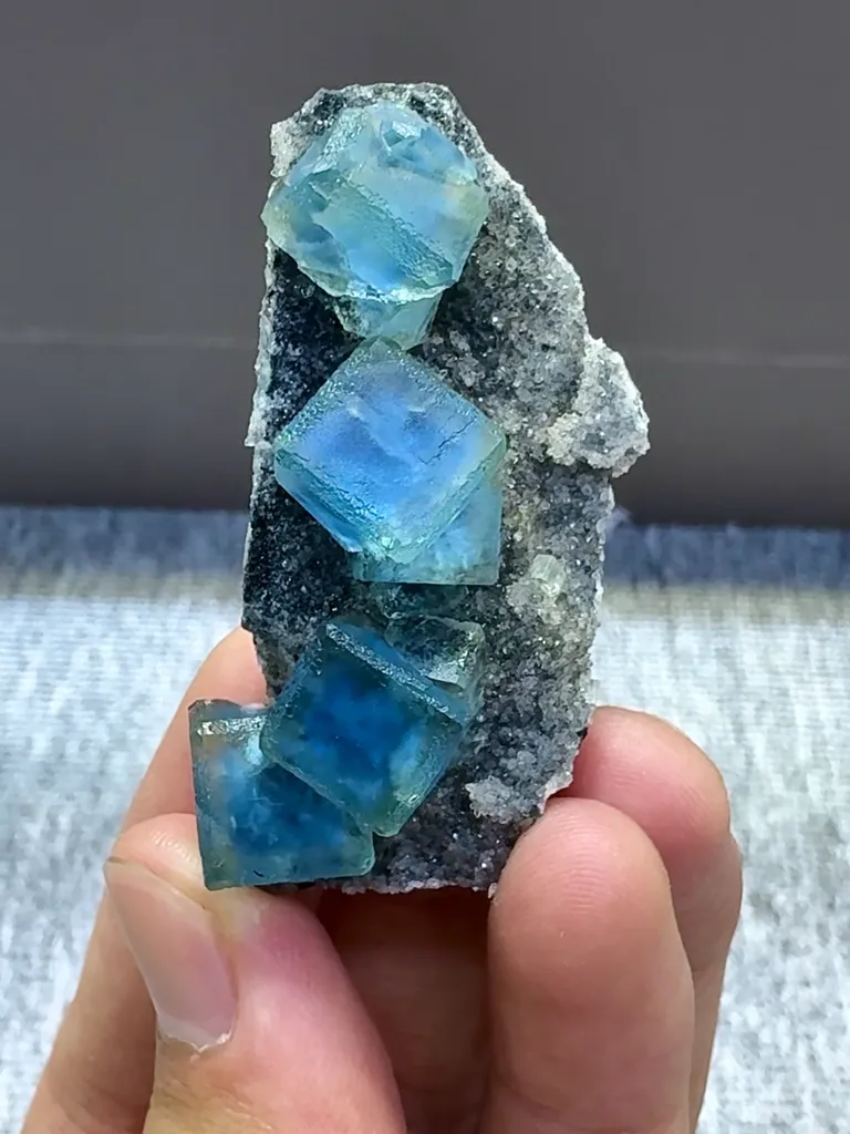 Natural Blue  Matrix Fluorite comes from Xinjiang , China  50*20*20MM - image 5
