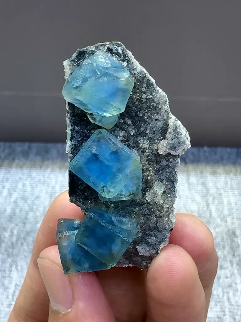 Natural Blue  Matrix Fluorite comes from Xinjiang , China  50*20*20MM image