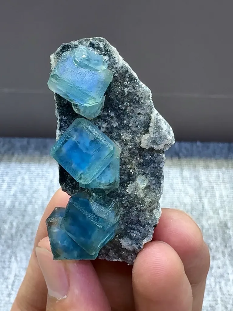Natural Blue  Matrix Fluorite comes from Xinjiang , China  50*20*20MM - image 2