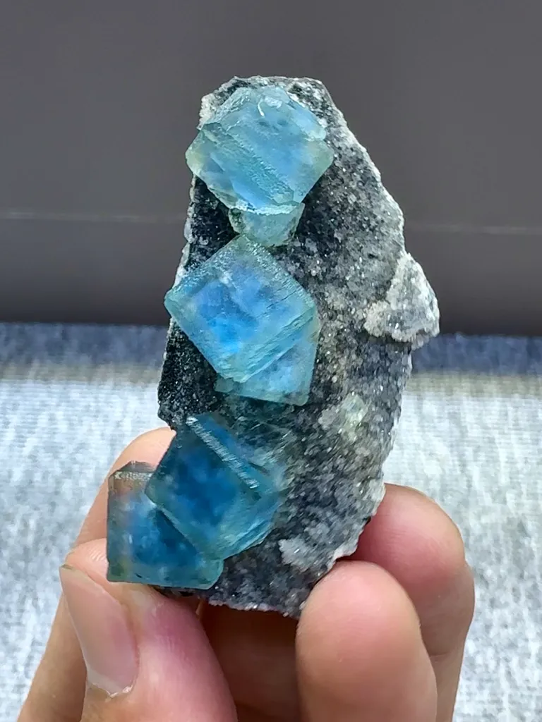 Natural Blue  Matrix Fluorite comes from Xinjiang , China  50*20*20MM - image 6