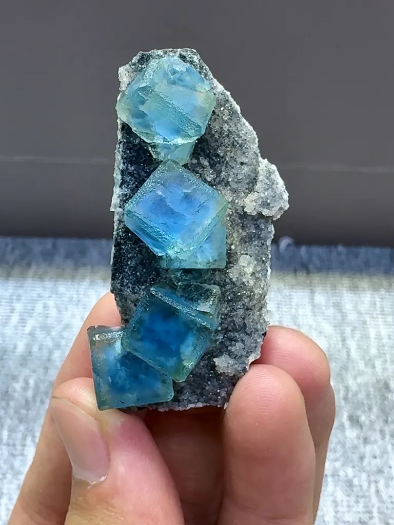 Natural Blue  Matrix Fluorite comes from Xinjiang , China  50*20*20MM - image 4
