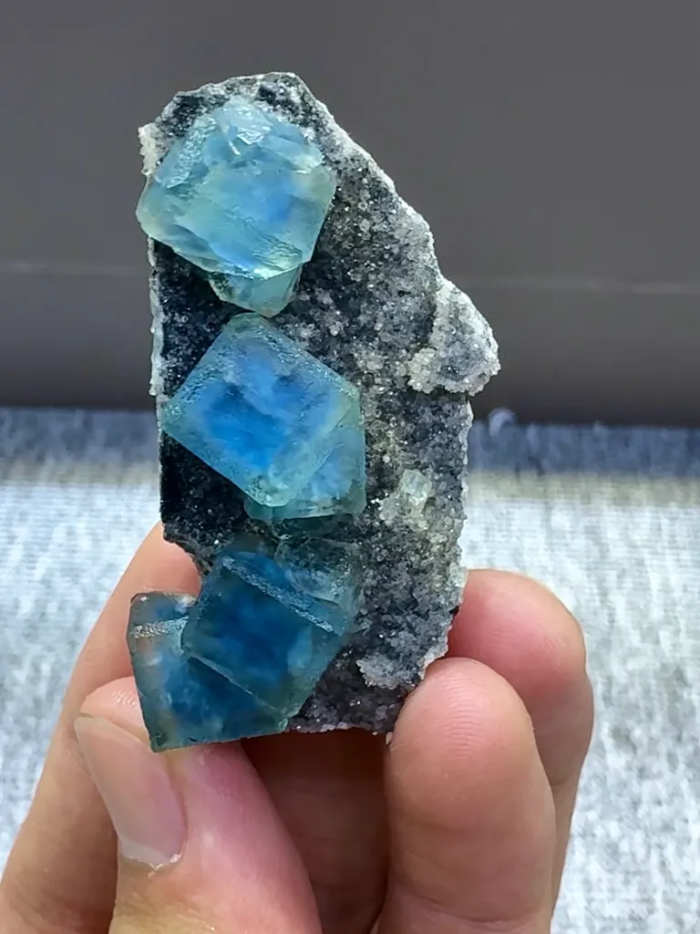 Natural Blue  Matrix Fluorite comes from Xinjiang , China  50*20*20MM - image 3