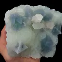 Natural Blue Octahedral Fluorite and Calcite Mineral Specimen,High Quality Specimen:FUJIAN,CHINA(124*112*58mm) - image 2