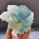 Natural Blue Octahedral Fluorite and Green Fluorite Symbiosis comes from Zhejiang,China 75*50*90MM - image 3