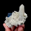 Natural Blue Octahedral Fluorite and Quartz Cluster Mineral Specimen,High Quality Specimen,INNER MONGOLIA,CHINA(65*50*30mm) - image 3