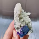 Natural Blue Octahedral Fluorite and Quartz Cluster Symbiosis comes from Inner Mongolia,China 65*50*30MM - image 3