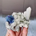 Natural Blue Octahedral Fluorite and Quartz Cluster Symbiosis comes from Inner Mongolia,China 65*50*30MM - image 4