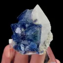 Natural Blue Octahedral Fluorite and Quartz, Mineral Specimen: Inner Mongolia,China (35*30*30MM) - image 6