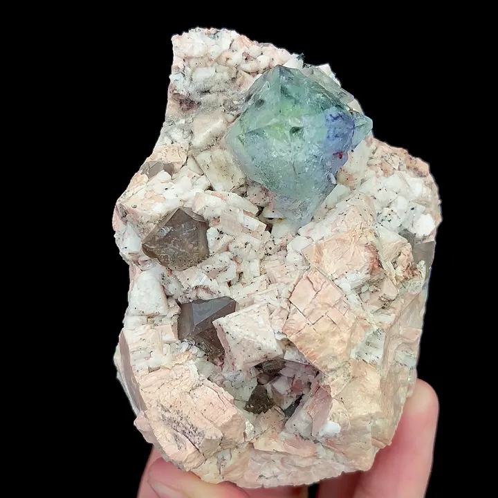 Natural Blue Octahedral Fluorite and Smoky Quartz, Mineral Specimen:Yunxiao,Fujian (70*90*60MM) - image 6