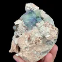 Natural Blue Octahedral Fluorite and Smoky Quartz, Mineral Specimen:Yunxiao,Fujian (70*90*60MM) - image 3