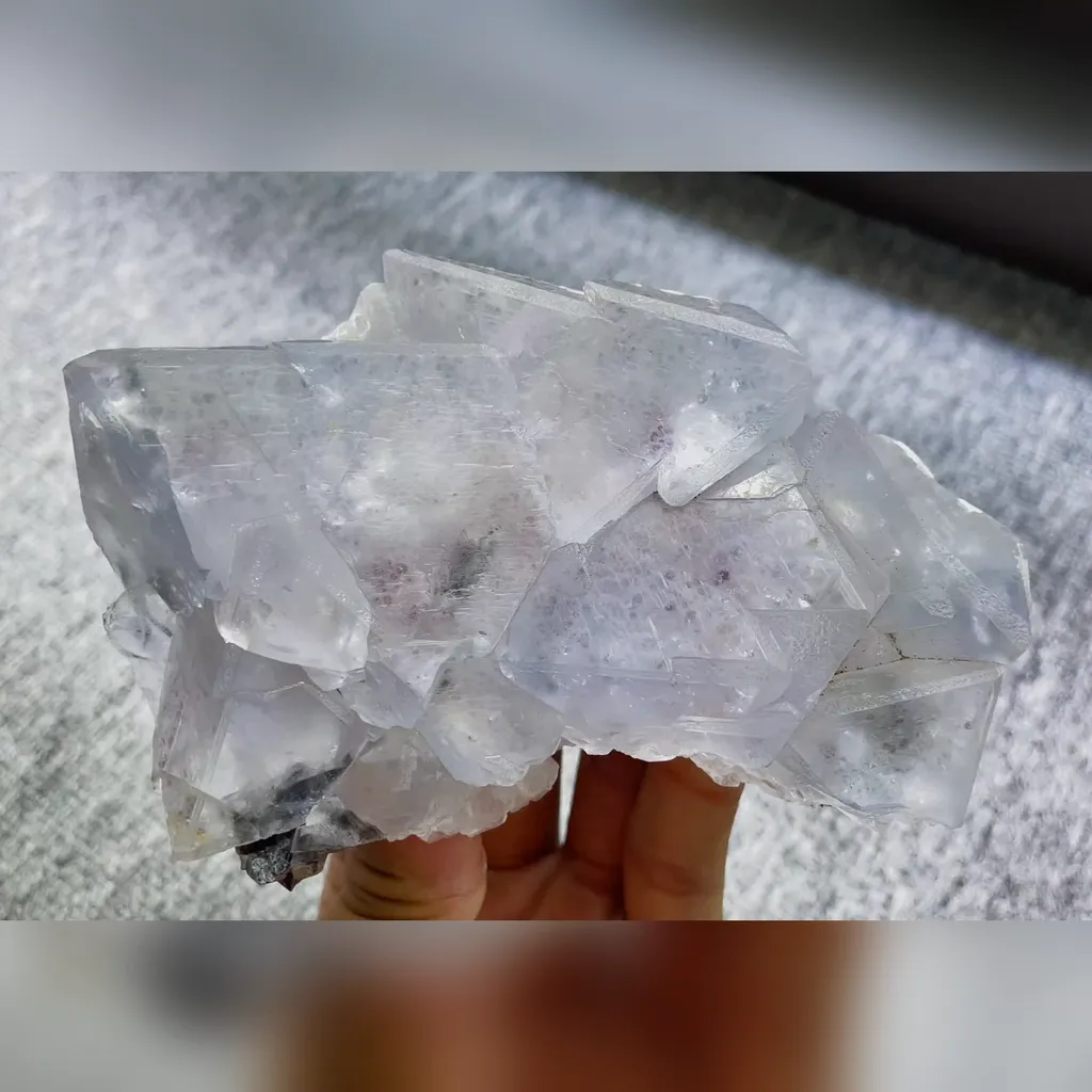 Natural Blue Octahedral Fluorite comes from Inner Mongolia,China 130*85*45MM image